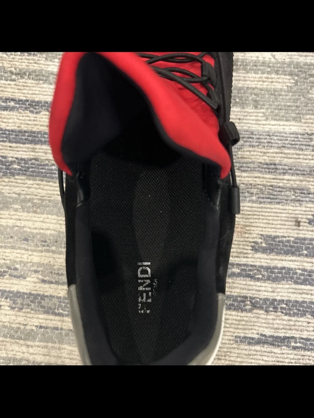 Fendi Logo sneakers Red, White And Black, US Size 13-14 EU 48-49
